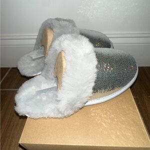 Cozy Gray Fur Ugg Slippers
